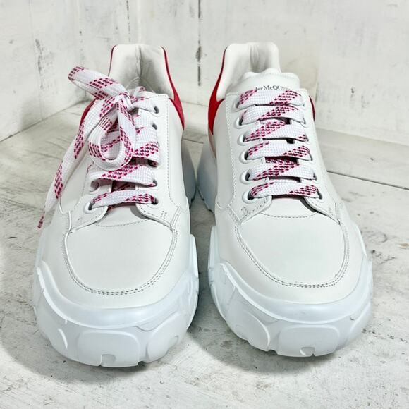 NWT Alexander McQueen Court Larry Oversized Platform Trainer Sneaker White 39.5 - Picture 3 of 12